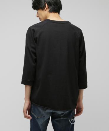 7/10 length raglan sleeves Tee*ブラック*