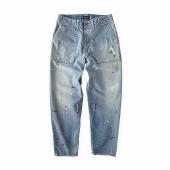 Painted denim Bondage trousers *Lighat blue/ZIPあり*