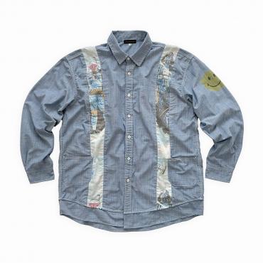 Resize Chambray shirt *Lighat blue/プリントあり*