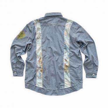 Resize Chambray shirt *Lighat blue/プリントあり*