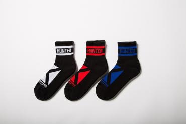 BxH SQUARE LOGO SOX *ブラック/レッド*