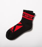 BxH SQUARE LOGO SOX *ブラック/レッド*