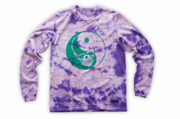 Skull yin yang Long-sleeve tee   *パープル/グリーン*