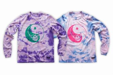 Skull yin yang Long-sleeve tee   *サックス/ピンク*