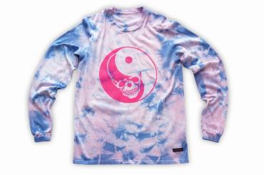 Skull yin yang Long-sleeve tee   *サックス/ピンク*