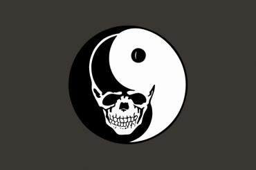Skull yin yang Corduroy cap  *グレー*