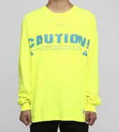 ”CAUTION” Longsleeve T-shirt[ FRC249 ] *ライトイエロー*