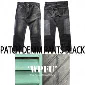 PATCH DENIM PANTS BLACK