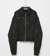 Jacquard Leopard Short shirts[ LES167 ] *ブラック*