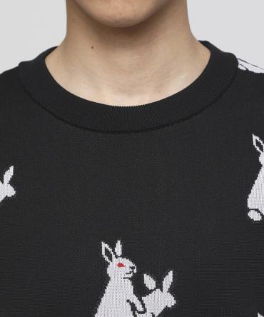 Rabbits Pattern Knit Top [ FRK004 ] *ブラック*