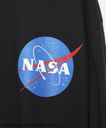 NASAコラボEmblemSleeve Longsleeve T-shirt[LEC781]ブラック