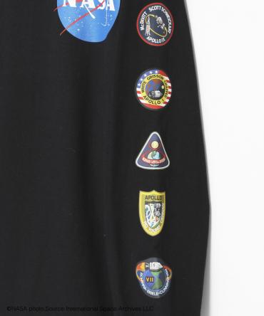 NASAコラボEmblemSleeve Longsleeve T-shirt[LEC781]ブラック