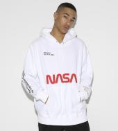 NASAコラボ BACK PHOTO LOGO Hoodie[LEC801]ホワイト