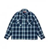Ombre Check L/S Shirt(25aw) *ブルー*