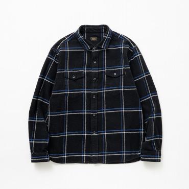 COTTON FLANNEL CHECK SHIRT / BLUE
