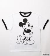 BxH MICKEY TRIM TEE *ホワイト×ブラック*