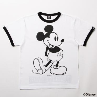 BxH MICKEY TRIM TEE *ホワイト×ブラック*