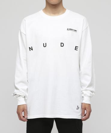 Pixelated Nude Long sleeve T-shirt[ FRC593 ]*ホワイト*