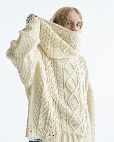 BIG CABLE KNIT *オフホワイト*