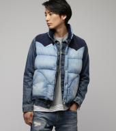 Denim down vest  *ライトインディゴ*