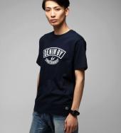 PRINT CREW NECK T-SH1 *ネイビー*