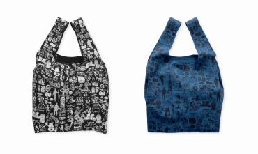 Original silk print Eco bag  *ホワイト*