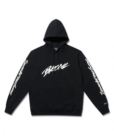 SLEEVE PRINT PULLOVER PARKA *ブラック*