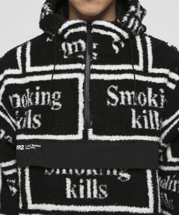 Smoking kills Logo Boa Anorak Jacket[FRJ047]*ブラック*