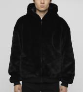 Fake Rabbit Fur Hoodie Blouson [ FRJ046 ] *ブラック*