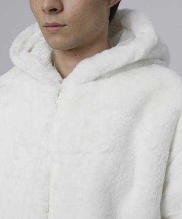 Fake Rabbit Fur Hoodie Blouson [ FRJ046 ] *ホワイト*