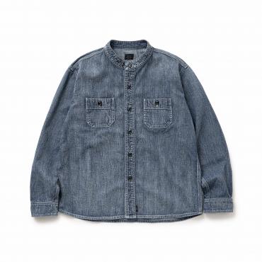 STAND COLLAR DENIM SHIRT