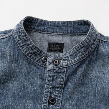 STAND COLLAR DENIM SHIRT