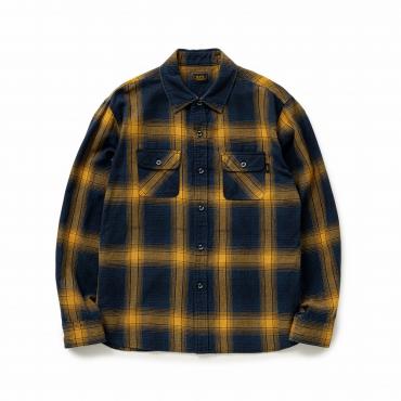 COTTON LINEN CHECK SHIRT *ネイビー×イエロー*