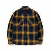 COTTON LINEN CHECK SHIRT *ネイビー×イエロー*