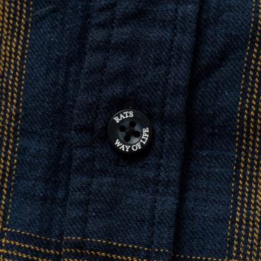 COTTON LINEN CHECK SHIRT *ネイビー×イエロー*