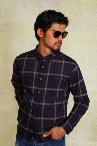 OMBRE CHECK SHIRT *ブラックチェック*