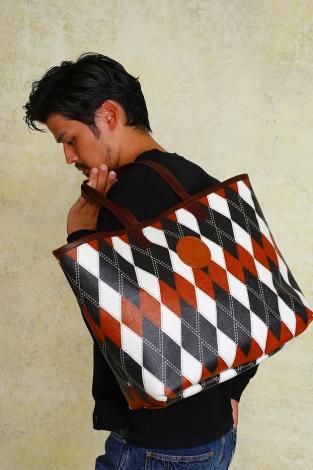 ARGYLE TOTE BAG *ブラウン*