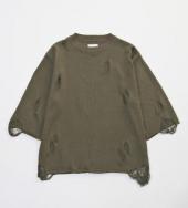 H/S DAMEGE KNIT *オリーブ*