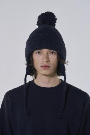 xCA4LA EAR FLAP KNIT CAP *ブラック*