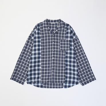 DAMEGE CHECK SHIRTS *ネイビー*