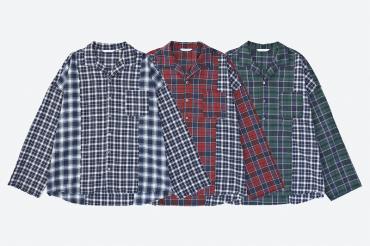 DAMEGE CHECK SHIRTS *ネイビー*