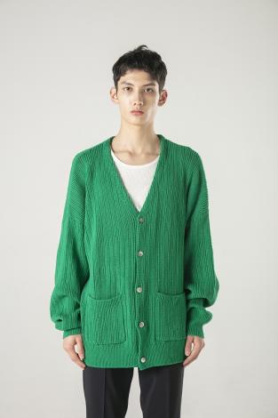 MESH KNIT CARDIGAN *ダークネイビー*