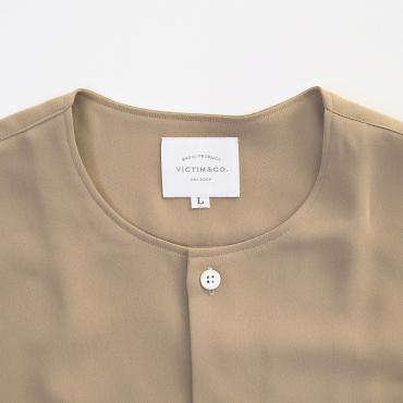 NO COLLAR LINE SHIRTS *キャメル*