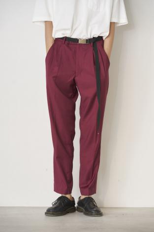 BASIC TAPERED SLACKS *エンジ*