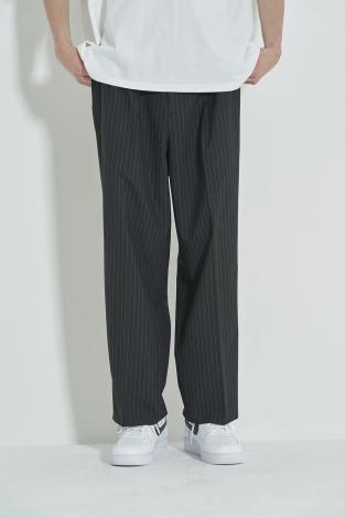 WIDE STRIPE SLACKS *ブラック*