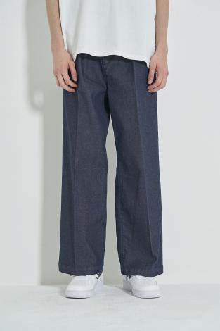 WIDE DENIM SLACKS *ブルー*