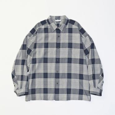 RAYON CHECK BIG SHIRTS *ネイビー*