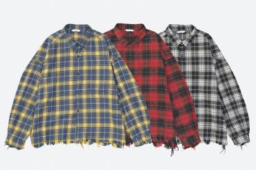 DAMEGE CHECK SHIRTS *ブルー*