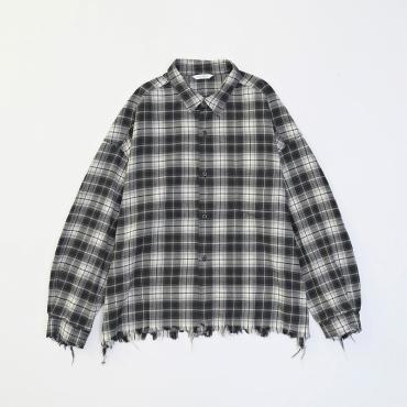 DAMEGE CHECK SHIRTS *ブラック*