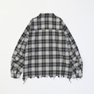 DAMEGE CHECK SHIRTS *ブラック*